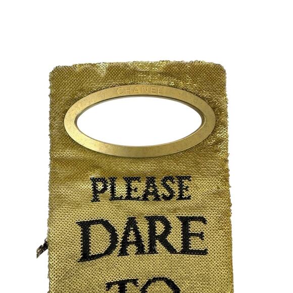 Chanel Sequin "Do Not Disturb" Black Minaudiere Clutch - Picture 5 of 7